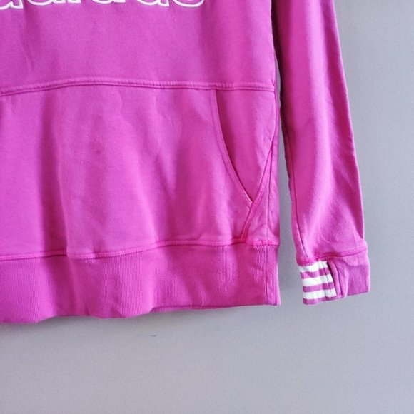 Adidas Logo Hooded Sweatshirt Pink XS - Picture 3 of 6